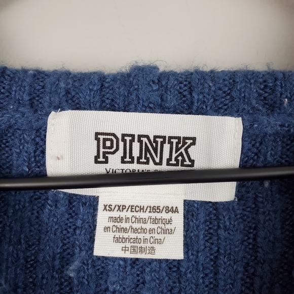 PINK Victoria’s Secret Blue Hoodie XS - Picture 4 of 6